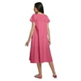 thumbnail image 5 of Moomaya Solid Short Sleeve Nightdress For Ladies Button Placket Nightwear, 5 of 6