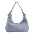 thumbnail image 1 of Women Armpit Purse PU Leather Lychee Pattern Ladies Half Moon Bag (Brown), 1 of 9