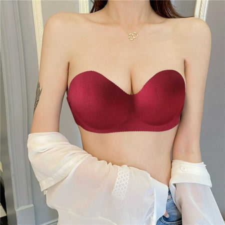 

lystmrge Women s Bra High Support Sports Bras Sports Bra Padded Women Tube Top Wrap Chest Strapless Chest Pad Massage No Steel Ring Bra