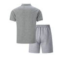 thumbnail image 4 of JAJAHO Mens Short Set Summer 2 Piece Outfits Casual Solid Color Jacquard Quarter Zip Lapel Short Sleeve T Shirts Shorts Set Comfortable Lightweight Stylish Outfit, 4 of 4
