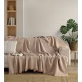 thumbnail image 3 of Kafthan  Textile Waffle Plain Cotton Queen Coverlet Peanut and Medium Brown, 3 of 4