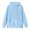 Sky Blue, variant on Bmisegm Womens Hoodies Pullover Drawstring Hood Long Sleeve Front Pocket Raglan Sleeve Side Slit Regular Fit Drop Shoulder Solid Hoodie for Women