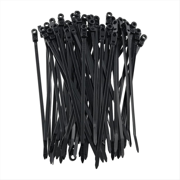 300 Bridas para Cables con Orificio para Tornillos, Bridas para Cables Fijas Reutilizables de Nailon, Correas para Sujetar Cables con Bloqueo AutomáTico, Bucle de SujecióN