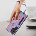 thumbnail image 7 of Phone Case for Samsung Galaxy S24 Ultra 5G Wallet Cover with Tempered Glass Screen Protector and Wrist Strap Lanyard RFID Credit Card Holder Ring Stand Cell S24Ultra 24S S 24 24Ultra Women Men Purple, 7 of 7