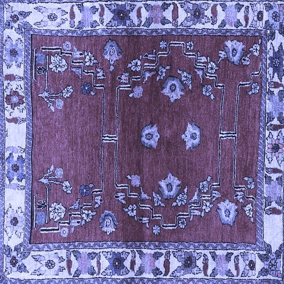 Ahgly Company Indoor Square Persian Blue Traditional Area Rugs, 3' Square