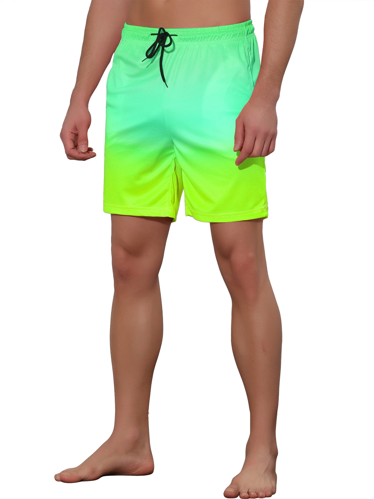 DARING DIVA Men's Drawstring Waist Beach Swimwear Shorts for Adventure 28 Green