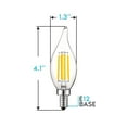 thumbnail image 7 of Luxrite 5W E12 Vintage Candelabra LED Dimmable Light Bulbs, 60W Equivalent 3000K Soft White, 550 Lumens, Flame Tip, 24-Pack, 7 of 7