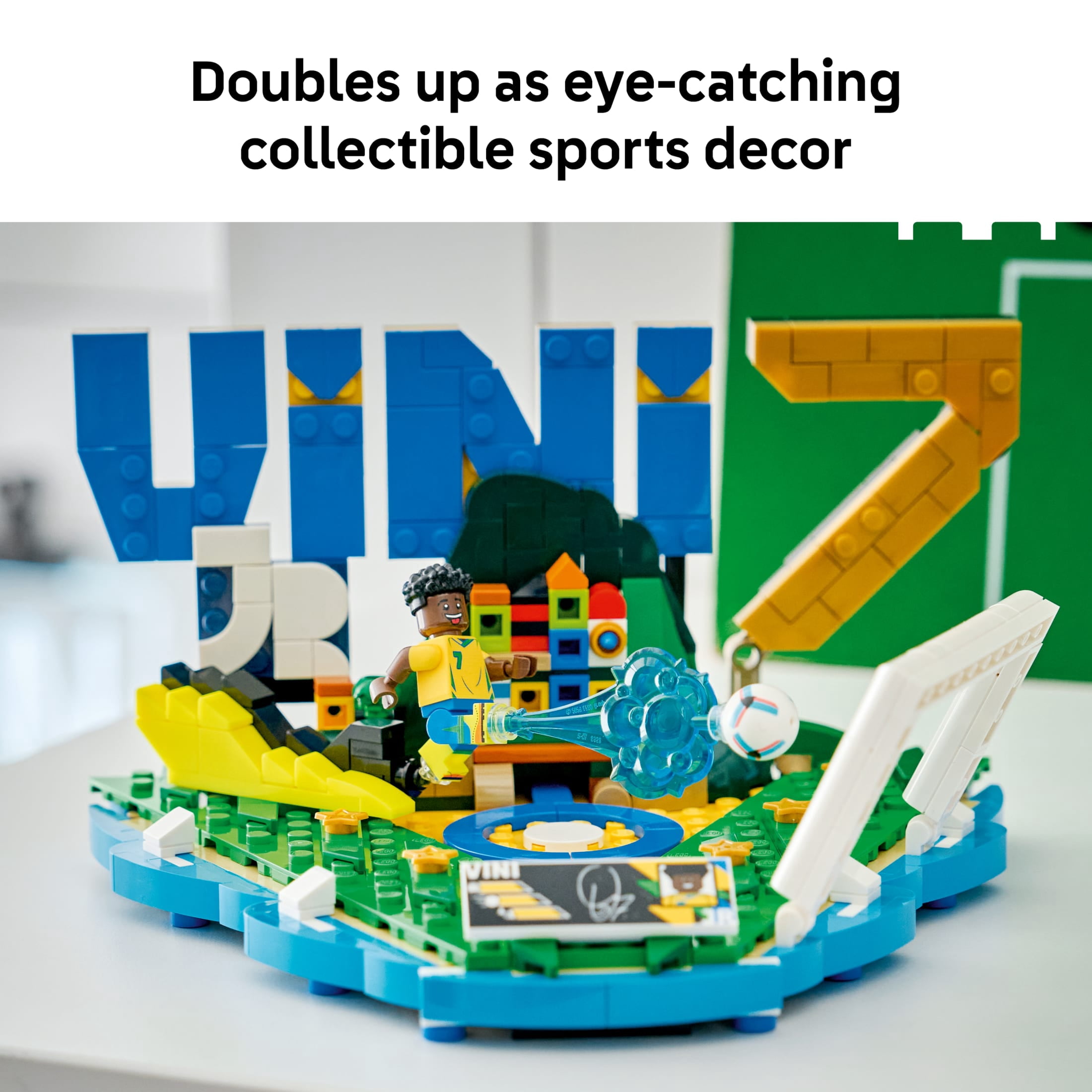 LEGO Editions Vini Jr. – Soccer Highlights - Building Set for Boys & Girls, Ages 10+ - Collectible Soccer Gift W/ Plaque - Kids Bedroom or Shelf Decor - 43027