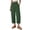 Army Green, variant on Womens Capri Pants Summer Ruffle High Waisted Capris Cotton Linen Straight Leg Crop Pants with Pockets Coffee B XXL