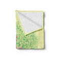 thumbnail image 2 of Animal Soft Flannel Fleece Throw Blanket, Love Live and Peace Image Positive Wishes for the World Work, Cozy Plush for Indoor and Outdoor Use, 60" x 80", Green Soft Pink Yellow, by Ambesonne, 2 of 5
