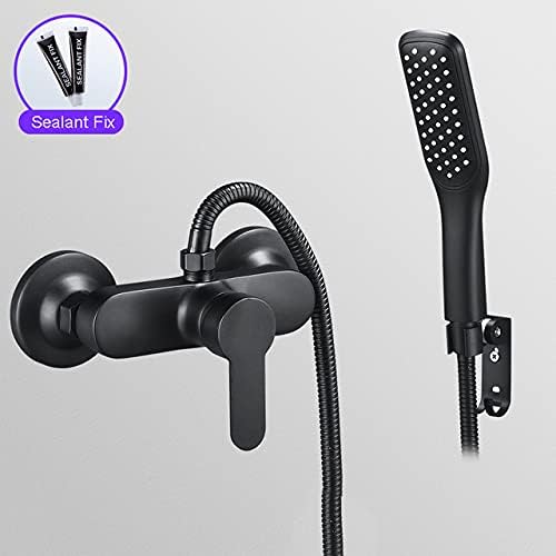 Matte Black Wall Mount Bathtub Faucet with Handheld Sprayer Stainless Steel SUS304 Single Handle Bathroom Tub Faucet Bath Shower Mixer Tap,Shower Faucet B3