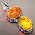 thumbnail image 2 of Baltic Amber Gemstone Handmade 925 Sterling Silver Jewelry Pendant 2.17" AH-821, 2 of 2