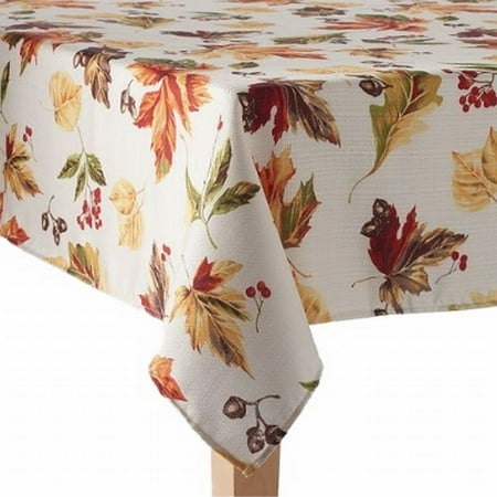 60x84 Fabric Tablecloth - The Big One Fabric Tablecloth Leaves Acorns & Berries Table Cloth 60x84 Ob
