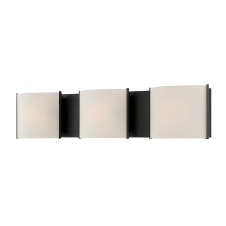 Pandora 3-Light Vanity Sconce in Oil Rubbed Bronze with White Opal