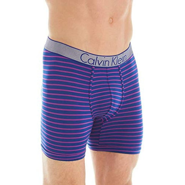 Calvin Klein Men's Underwear Customized Stretch Microfiber Boxer Briefs  (Small, Open Ocean/Jubile Stripe) 