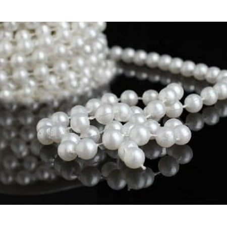 white pearl beaded christmas garland 15 x 6 25mm white pearl beaded christmas garland 15 x 6 25mm