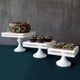 thumbnail image 3 of Soporte funciones para tartas de 3 piezas, bandeja para servir y bandeja para tartas, herramientas modernas de exhibición cuadrada blanca Gloria Soporte de pastel de cocina blanco, 3 of 9