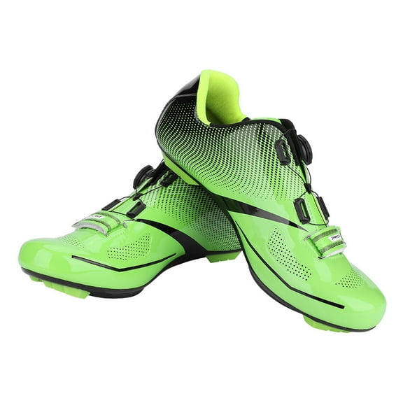 Breathable, Lock System, Green, Size 43 Men's Adult Anti-Slip Road Cycling Shoes