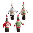 thumbnail image 1 of Decorative Hangers Christmas Wine Bottle Knit Ugly Sweater Covers Set of 4 Xmas, 1 of 5