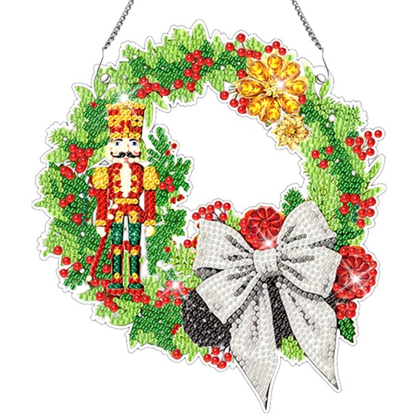 Corona Pintura Cristal Con Forma Especial Papá Noel Cardenal para Pared Ventana