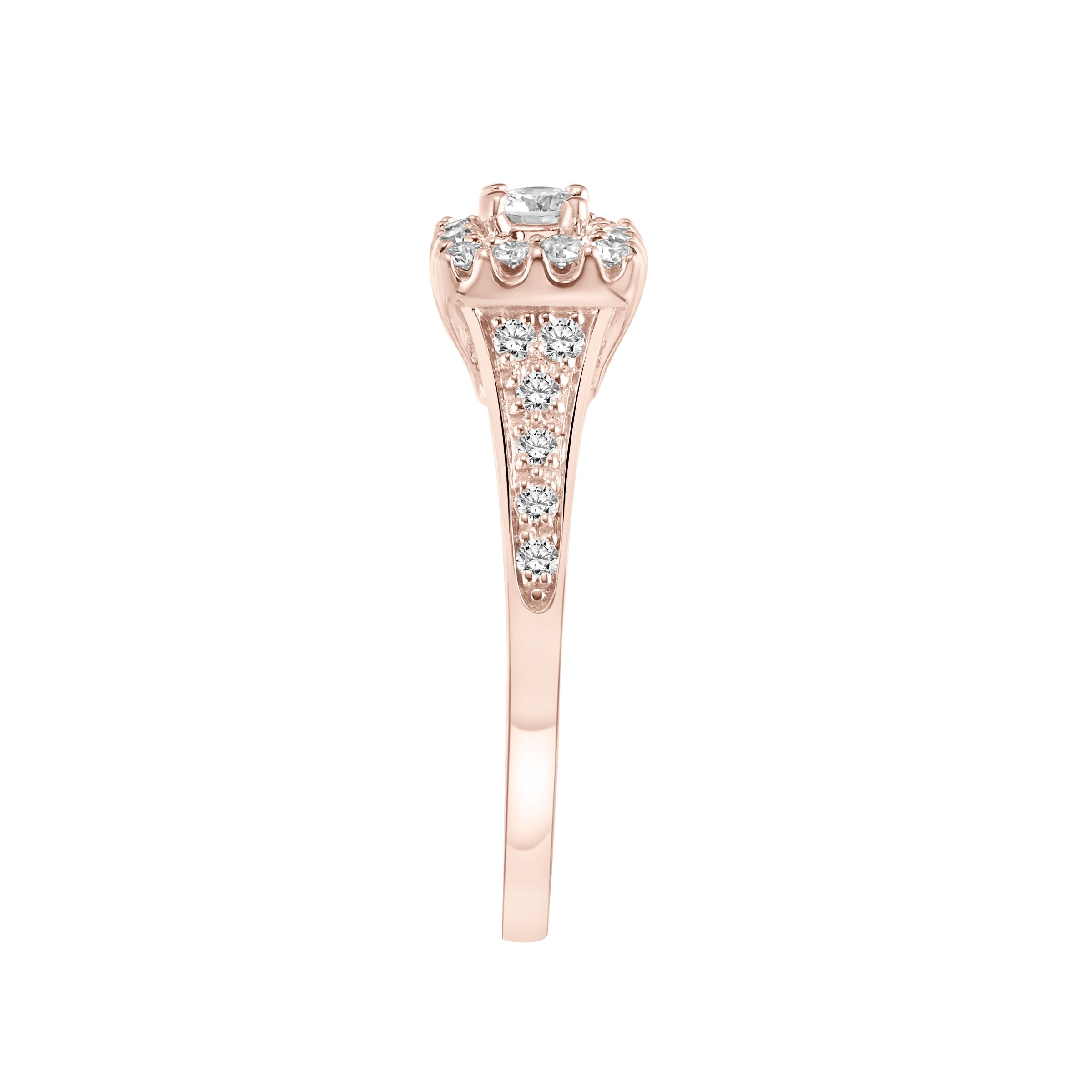 3/8 Carat T.W. Diamond "Rosea" Women's Halo Engagement Ring in 10k Rose Gold by Keepsake