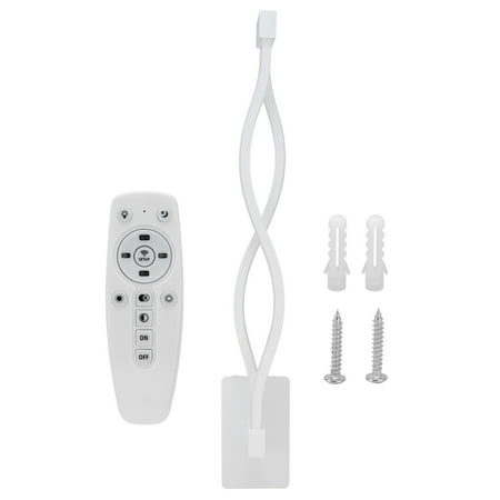 

2024 LED Wall Lamp Wave Shape Wall Lamp Threecolor Temperature Remote Control Light Bedside Home Decoration AC 170245V(21W White )