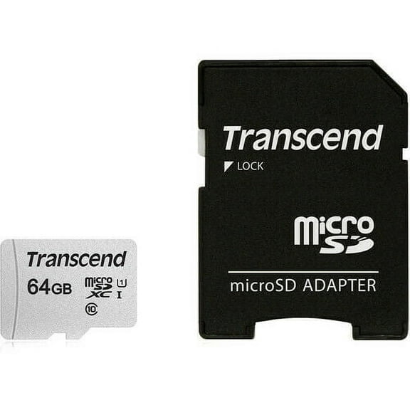 Transcend 64GB 300S UHS-I micro SDXC Memory Card with SD Adapter
