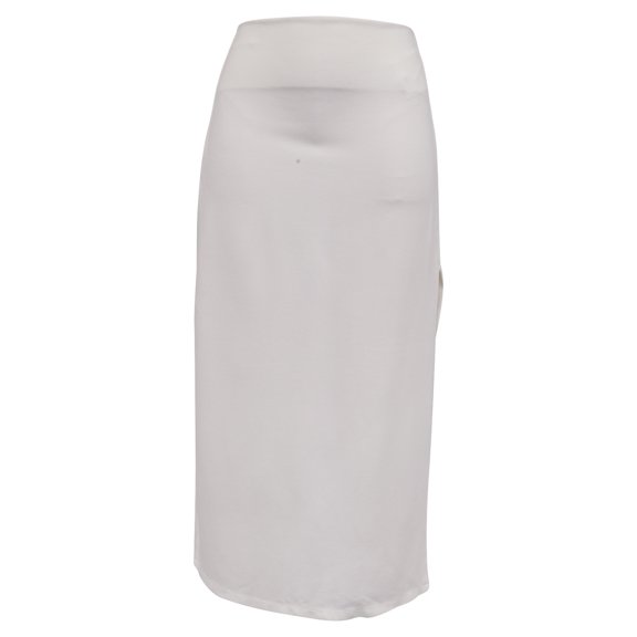 Pre-Owned Leset Midi Skirt with Side Slit in White Viscose