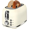 thumbnail image 1 of LONGDEEM 2 Slice Toaster, 6 Shade Settings, Wide Slots, Auto Shut Off, Easy Clean Tray, White, 1 of 7