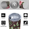thumbnail image 4 of Rose 20 Oz Stainless Steel Skinny Tumbler – Vacuum Insulated Slim Travel Cup with Lid & Stainless Steel Straw, 360° Full Wrap Printed Tumbler for Home, Office & Outdoor Use, Spring, Floral, 4 of 6