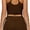 Brown, variant on AEXTO Two Piece Workout Sets For Women Crop Top and High Waist Color Block Shorts Gym Yoga Active Outfits with Pockets