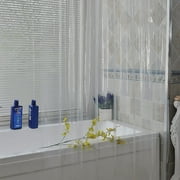 PreAsion Clear Water Repellant Bathroom Shower Curtain with Hooks Vinyl Plastic Liner Waterproof 72"*72"