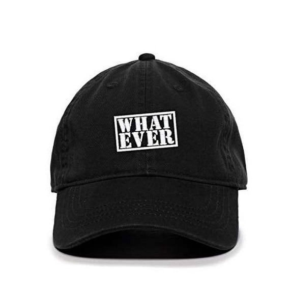 Tech Design Whatever Baseball Cap Embroidered Cotton Adjustable Dad Hat Black