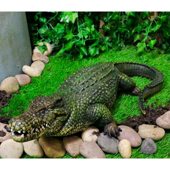 Ebros 21" Long Realistic Alligator Crocodile Statue Home and Garden Figurine
