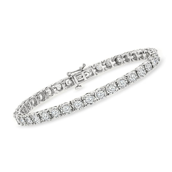 Ross-Simons 5.00 ct. t.w. Diamond Tennis Bracelet in Polished Sterling Silver, Women's, Adult
