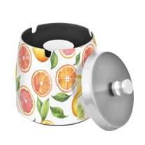 Yayeee Ashtray with Lid for Cigarette Smokeless Stainless Steel Home Ash Holder, Candy Orange