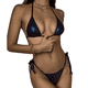 thumbnail image 5 of Traje de baño de dos piezas con parte superior halter metálica y lazos laterales para mujer, 5 of 5