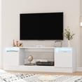thumbnail image 1 of Yeshouse mueble para TV con armario de almacenamiento, apto para televisores hasta 55", diseño moderno, compatible con chimenea eléctrica 36", color negro, ideal sala, 1 of 8