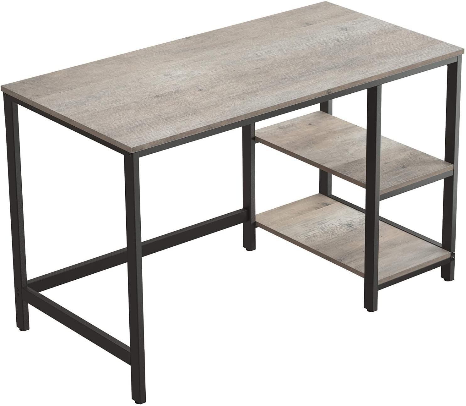 Greige and Black ULWD046B02 Industrial 39.4-Inch Long Home Office Desk for Study VASAGLE ALINRU Computer Desk Writing Desk with 2 Shelves on Left or Right Steel Frame