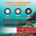 thumbnail image 3 of ORCATORCH ORCA7 Dive Light, 3000 Lumens SOS Signal Scuba Diving Flashlight, 6° Narrow Beam Underwater Torch, IP68 Waterproof Rated to 150M for Night Diving, Cave Exploration&Technical Scuba Gear (Red, 3 of 9