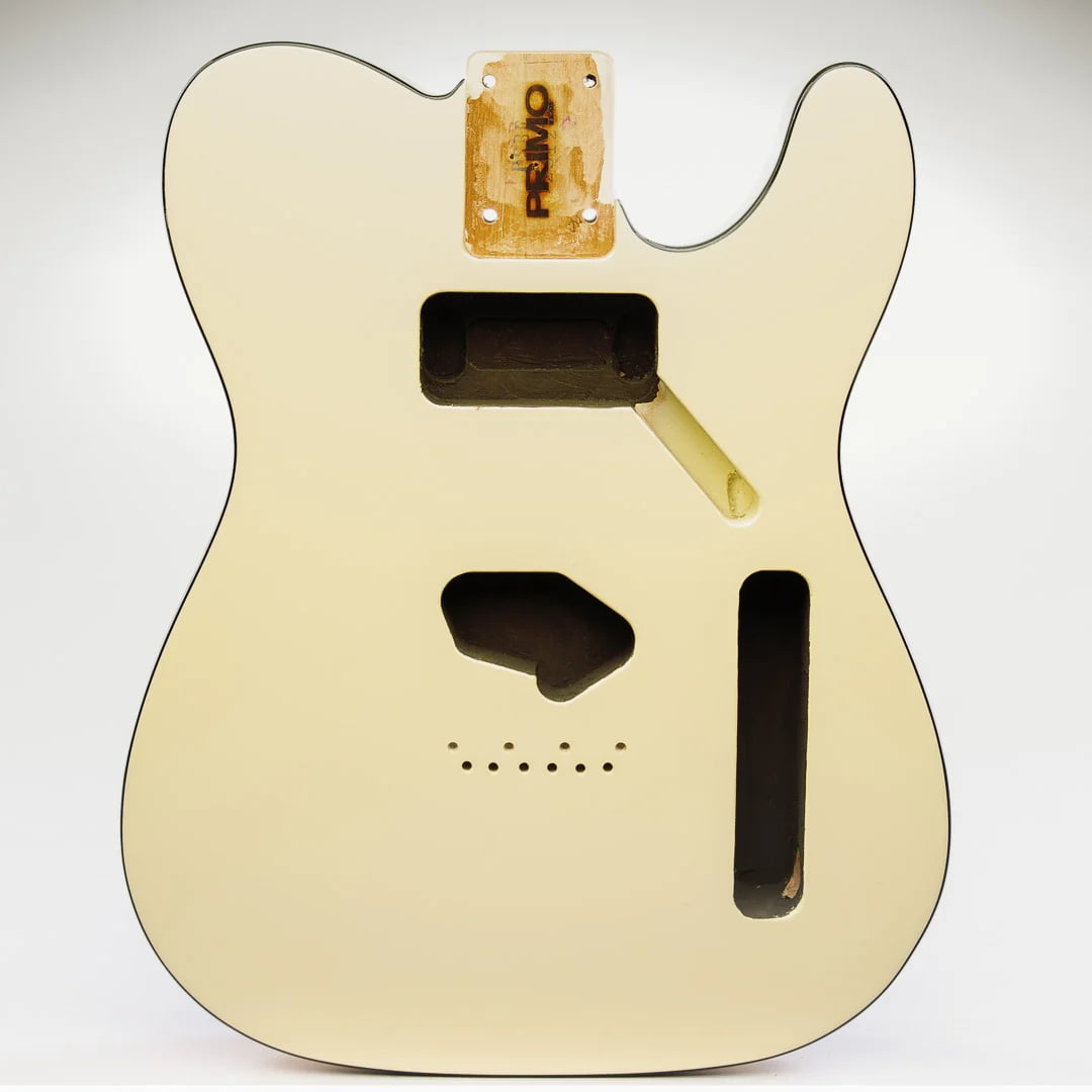 Allparts PRIMO® REPLACEMENT TELE® BODY - ALABASTER W/ BLACK BINDING