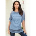 thumbnail image 2 of Roaman's Women's Plus Size Relaxed Pullover Crochet Sweater, 2 of 4