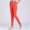 thumbnail image 4 of Oiangi Womens Straight Leg Dress Pants Plus Size High Waist Stretchy Slacks Casual Business Pockets Trousers for Work Orange 5XL, 4 of 6