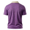 thumbnail image 3 of FRSASU Men's Short Sleeve Polo Shirts Casual Summer Button Basic Shirt Classic Golf Stylish Tops with Pocket Purple, 3 of 6