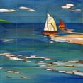 thumbnail image 1 of Tile Mural Kitchen Backsplash - Portofino Distant Sails - by Paul Brent, 1 of 1