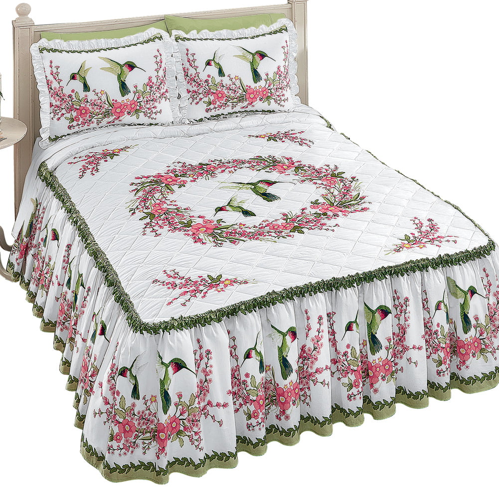 Details about   Cotton Flower Floral Bed Skirt Pillowcases Bedroom Bedding Full Queen King Size 