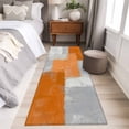 thumbnail image 4 of Orange Abstract 2'x6' Runner Rugs for Hallway Kitchen Bedside Non Slip, Grey Geometric Oil Painting Vintage Gradient Entryway Rug Runners with Rubber Backing, Long Carpet Runner for Laundry Room, 4 of 8