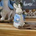 thumbnail image 7 of Easter-Decorations Blue Bunny-Decor Spring-Figurines Table-Centerpiece, 8.85"x2.59" Spring Decorations Resin Rabbits with Flower and Bird Tabletop Ornaments for Home Farmhouse, 7 of 7