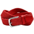 thumbnail image 4 of Falari Men Stretch Belt Canvas Elastic Fabric Woven Braided Belt Style 1005 Red Medium, 4 of 5