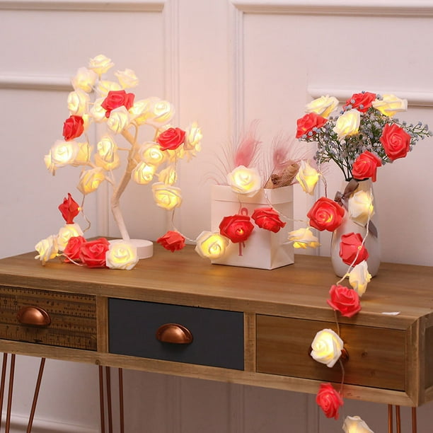LED Rose Flower String Lights Battery Operated Romantic Flower Lights